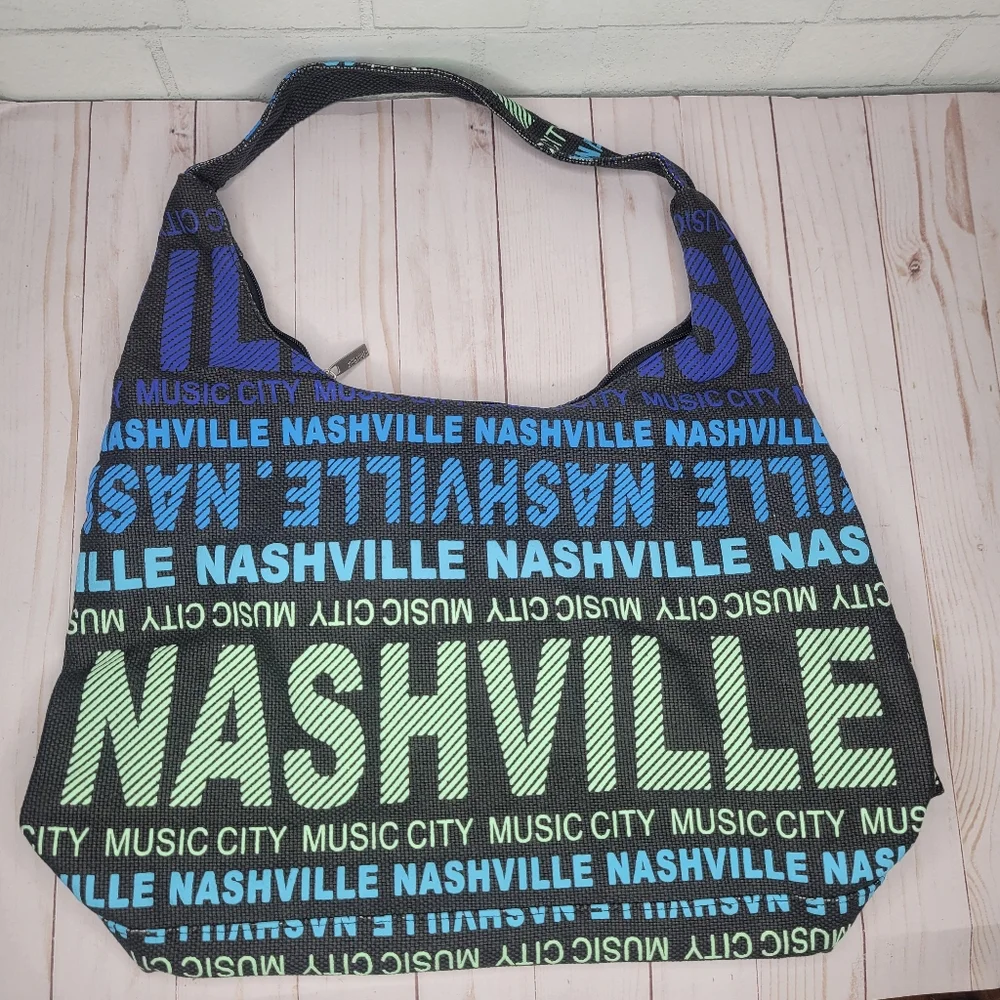 Robin Ruth Nashville Stylish Blue and Black Tote Bag - Picture 2 of 5